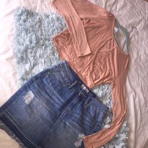 PEACH CREME LONG SLEEVED CROP TOP